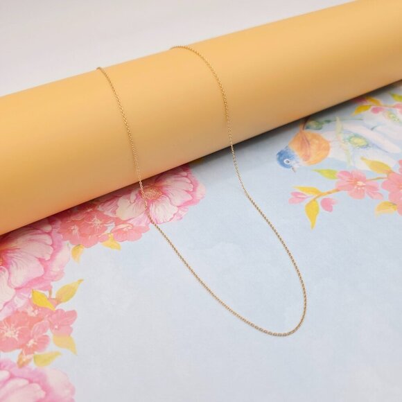 Simple Rose Gold Cable Chain Necklace, 24 Inch, Gold Plated Brass, XPNL0109 - Picture 3 of 12